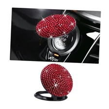 Bling Car Push to Start Button Cover, Anti Scratch Ignition Button Red