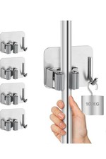 5 x Mop Broom Holder Self Adhesive Mop Grip Holders Wall Mounted Hanger Utility