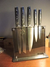 Art and Cook Magnetic Block  Ash Wood and 5 PIece Knife Set