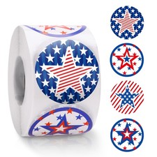 Patriotic Stickers American Flag Label 500PCS Star Red and Blue