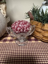 Maroon Pincushion In Crystal Handmade Country Decor