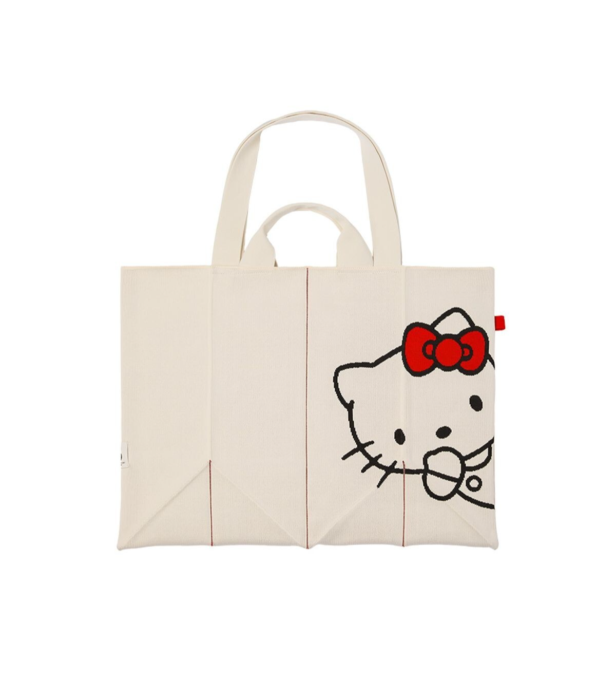 Hello Kitty x Joseph & Stacey Lucky Pleats Knit Tote Bag XL Hello Kitty Vanilla