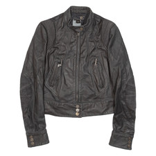 Just Cavalli Cropped Womens Biker Jacket Black Xs