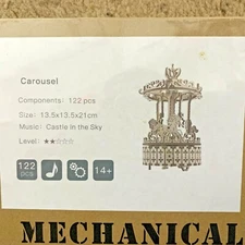 Carousel 3D Wooden Puzzle Mechanical Music Box