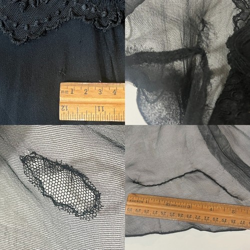 Exuberante vestido de noche negro tinta años 1930, 1940, falda completa, Bullock's Wilshire, M - L - Imagen 8 de 8