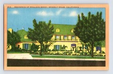 Postcard California Beverly Hills CA Wallace Berry Home 1940s Unposted Linen