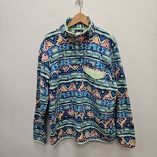 Patagonia Synchilla Snap T Salamander Green Aztec Fleece Jacket Jumper Large