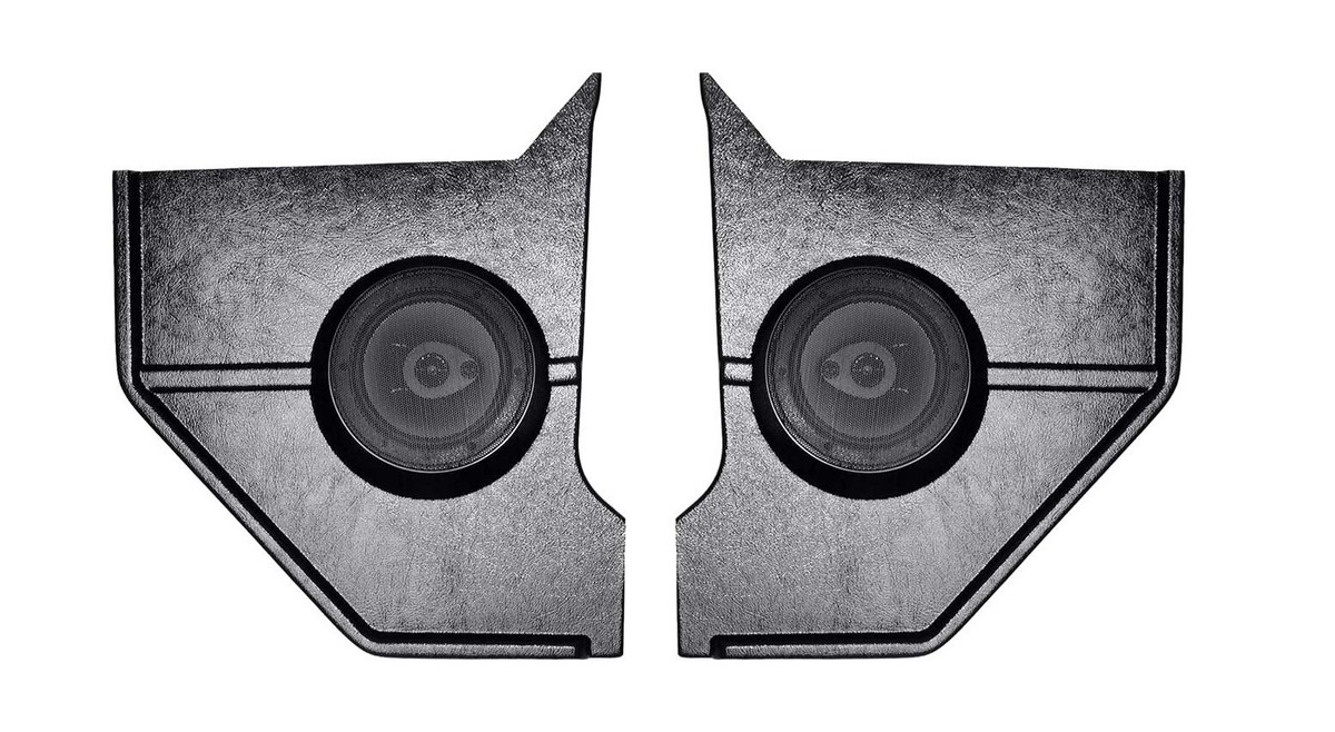 1964-66 FORD MUSTANG COUPE FASTBACK 80W BLACK SPEAKER KICK PANELS