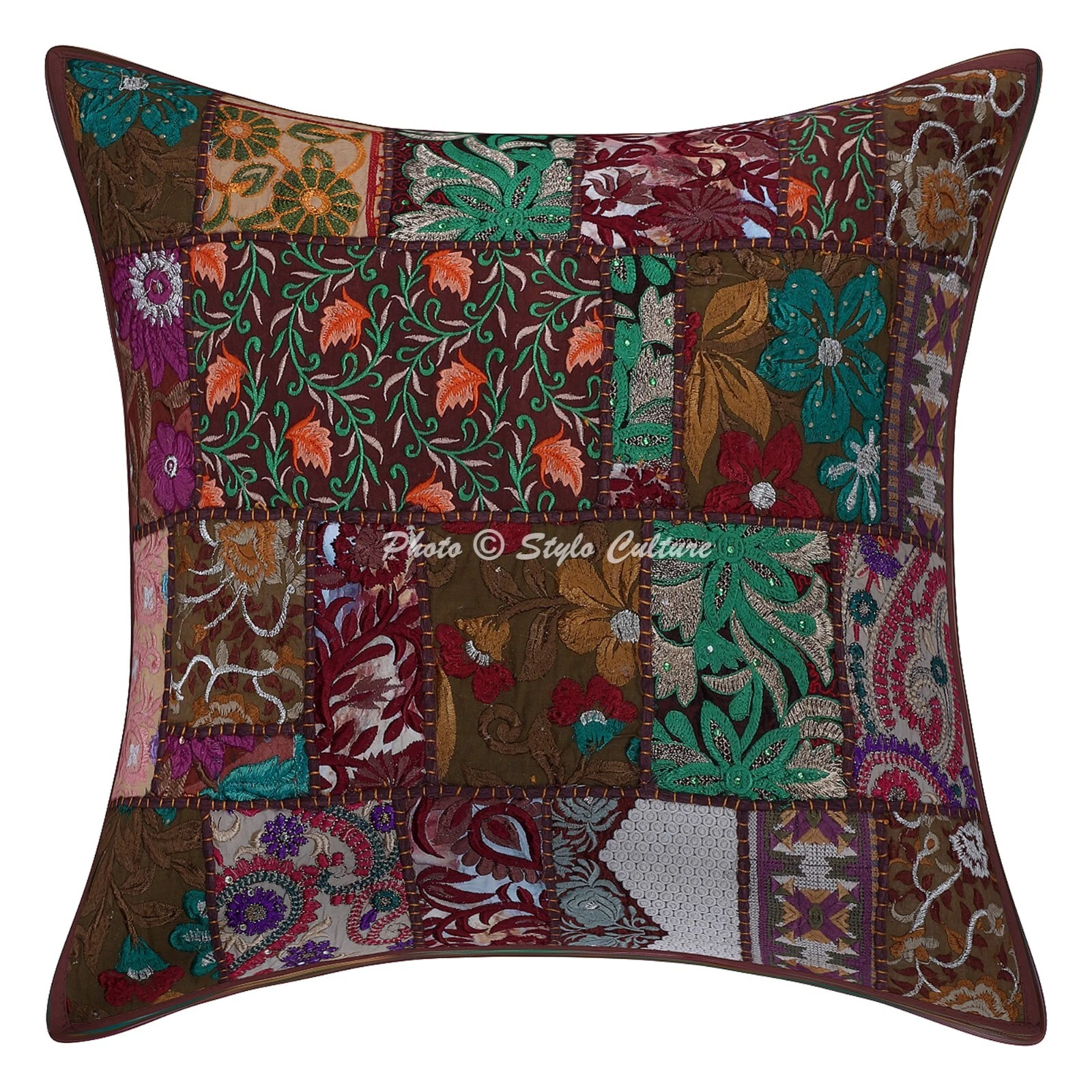 Vintage Cushion Cover Patchwork Throw Ethnic Pillow Case Hippie Gypsy Home Decor