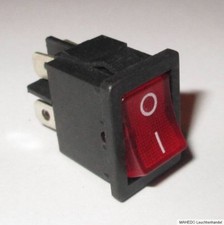 Mini Einbauschalter Geräte Wippen Schalter Netzschalter 2 Polig 230V beleuchtet