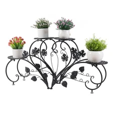 Plant Pot &Stand Iron Metal Holder Flower Display Shelf Indoor Garden Home Decor