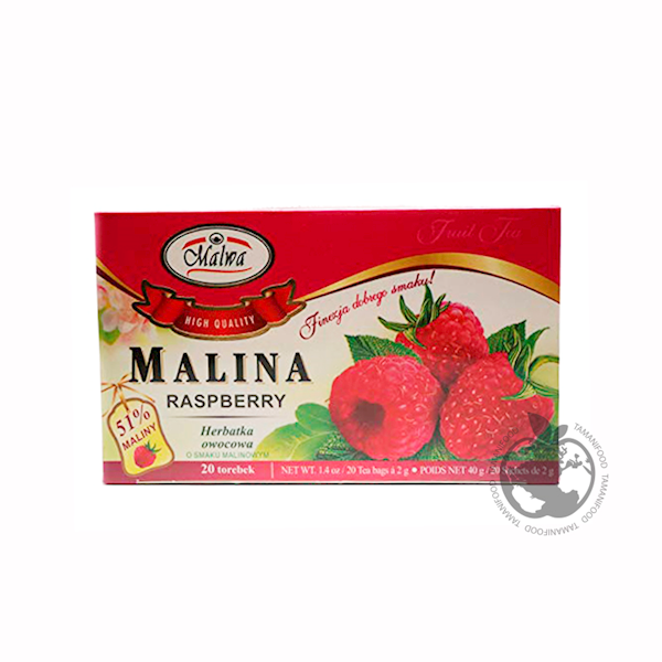 MALWA FRUIT HERBAL TEA MALINA RASPBERRY NO CAFEINE 20 Tea Bags POLAND