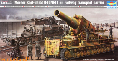 Trumpeter 00209 1/35 Morser Karl-Gerat 040/041 on Railway Transport Carrier
