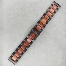 Wooden Replacement Watch Band Butterfly Clasp Quick Release Brown Strap #W005