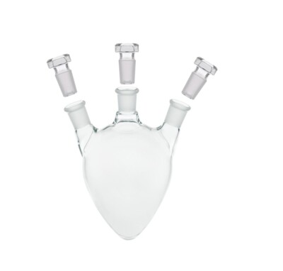 ABGIL Borosilicate Glass Pear Shape Flask Three neck with Socket Joint
