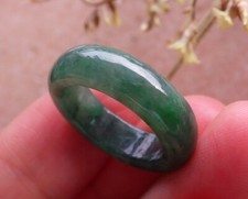Video Small Certified Green Natural A JADE Jadeite Circle RING USA. 4    504610