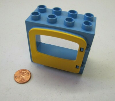 Lego Duplo Light Blue & Yellow Window Pane Door Unit Building Block 2X4 #3