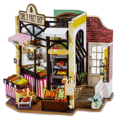 Carl's Obstladen Robotime Rolife Carl's Fruit Shop DG142 Holz 3D Puzzle