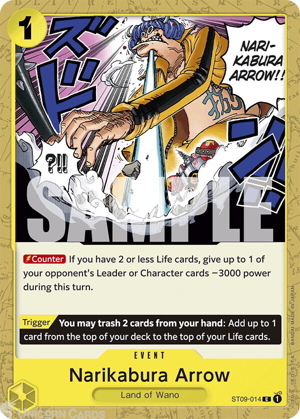 ST09-014 Narikabura Arrow : Common English One Piece TCG Card : PRB01: One Piece