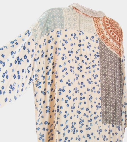 JOHNNY WAS Silk velvet Collared Shirt Henley button up fits 18 UK many Patterns. - Picture 8 of 10