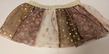 Baby Starters Infant Girls Tutu Skirt Size 12 Mos Brown Pink Polka Dots Sparkly