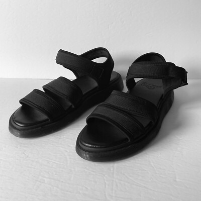 Dr Martens Men's Size 9M Effra Black Open Toe Double Strap Sandals