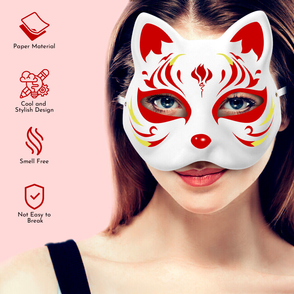  2Pcs Therian Mask Fox Cat Therian Mask for Adults