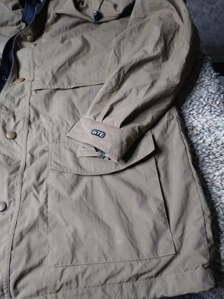 Vintage Tri Mountain GTE Brown Parka Jacket Fleece Lined Mens Size M - Image 2 of 4