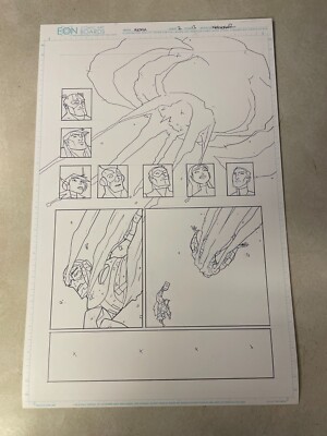 AVENGERS #2 original comic art STUNNING TEAM PANEL SPLASH WATCH IRON MAN EXPLODE