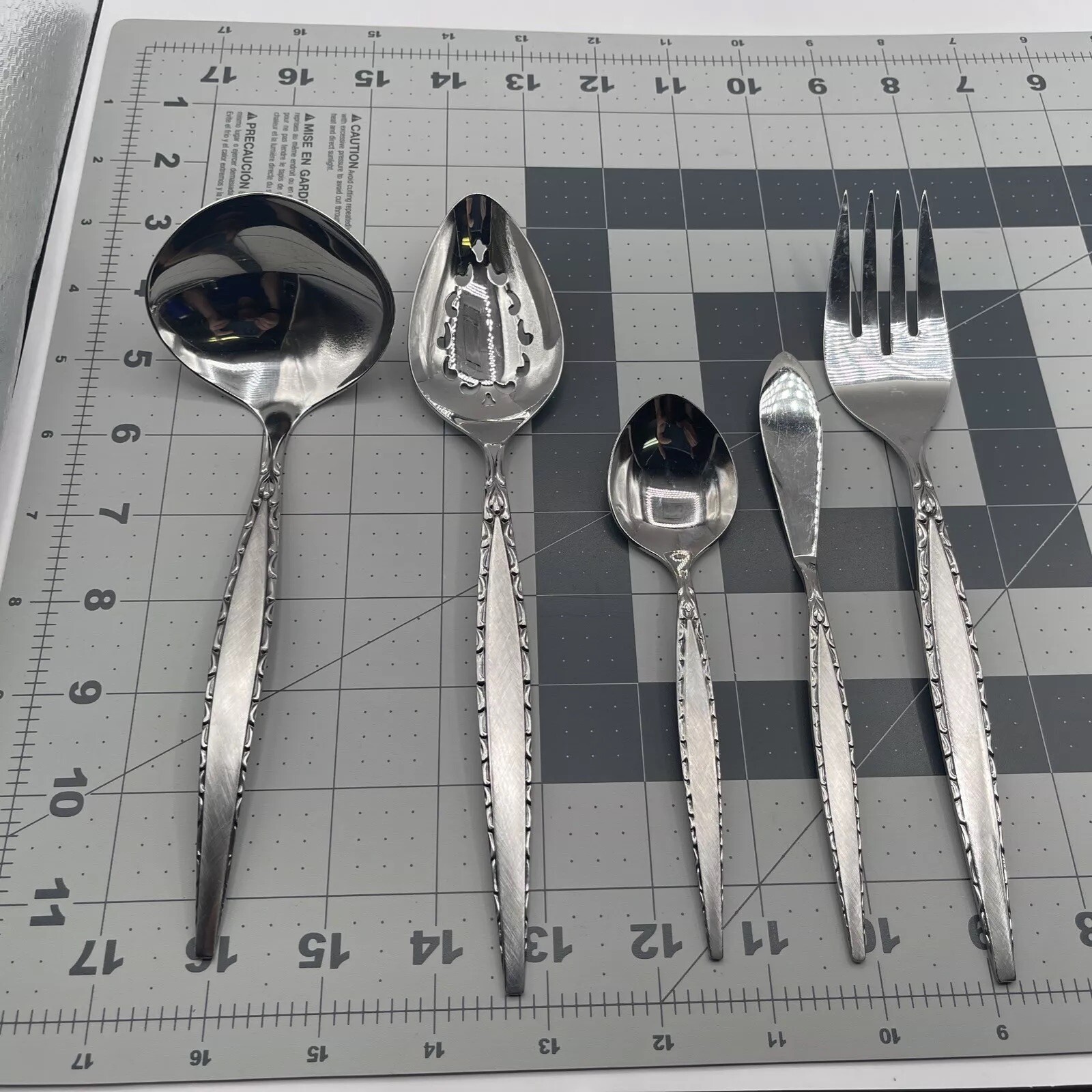 Oneida Community Venetia MCM 5 Piece Serving Set Stainless Flatware