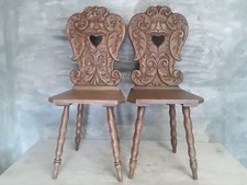 Vecchie Seggiole Tirolesi Originali  Intagliate 