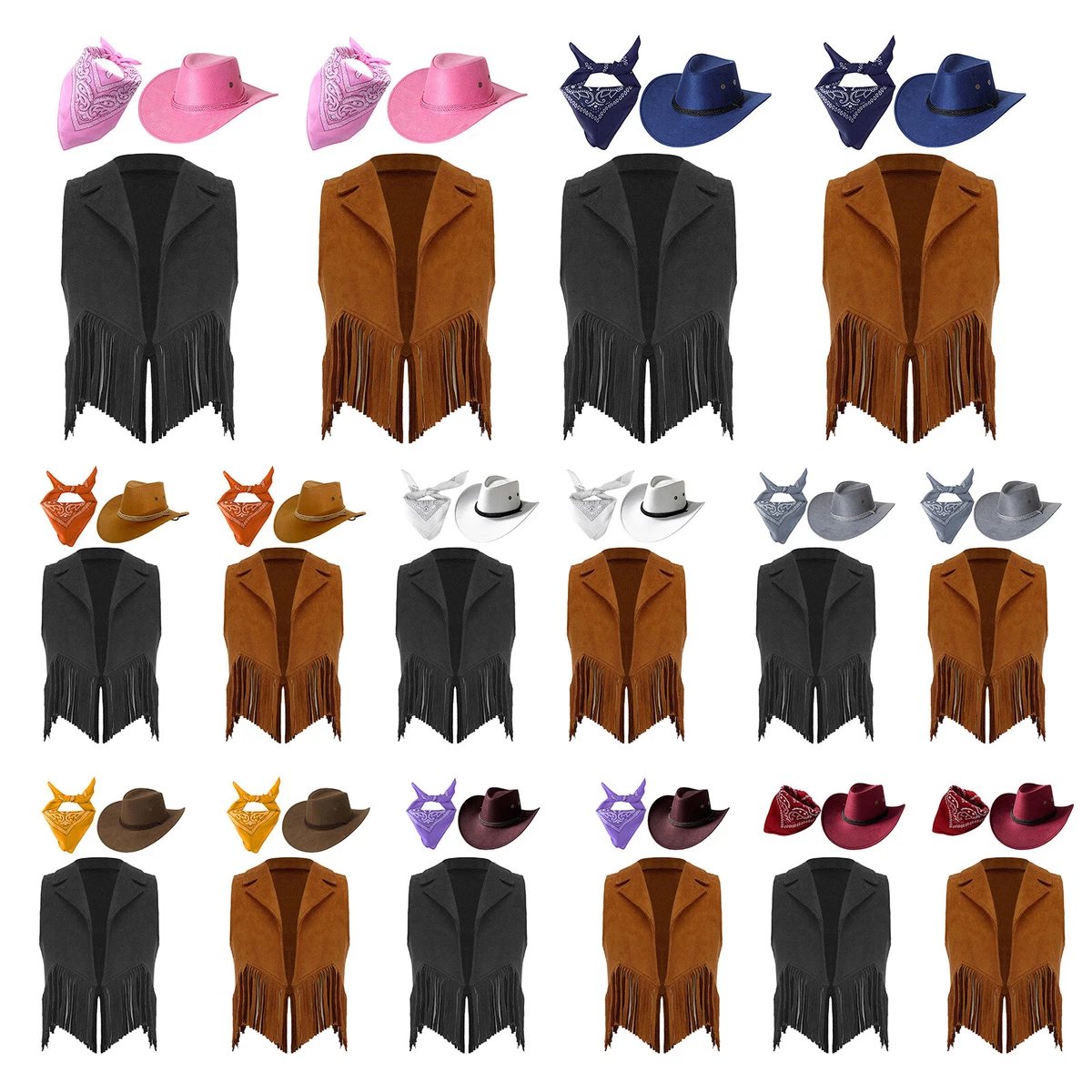 Chaleco Vaquero Con Flecos Para Niñas – Disfraz De Vaquera De Frente Abierto, Suave Y Ligero, Ideal Para Halloween, Fiestas Y Carnaval