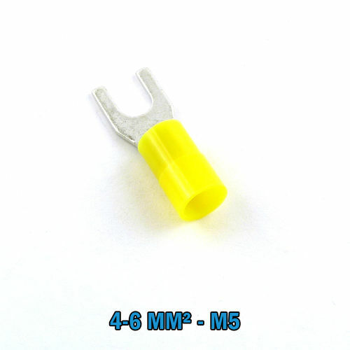 Cosse fourche 4-6 mm² M5 jaune CIMCO 180162 pour raccordement de câble électrique