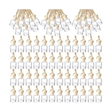 BBTO 200 Pcs Hanging Car Diffuser Bottles Bulk, Empty Clear Glass Air Freshen...
