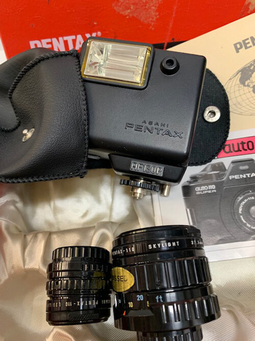 Rare Pentax Auto 110 Super Small Camera with 3 Lens Winder