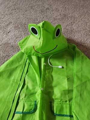 Child Light Weight Green Hooded FROG Rain Coat JACKET 6 8 | eBay