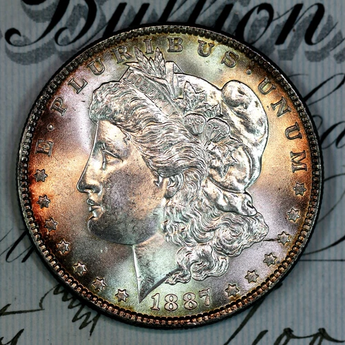 * 1887-P * SUPERB+ GEM BU MS MORGAN SILVER DOLLAR * FROM ORIGINAL COLLECTION