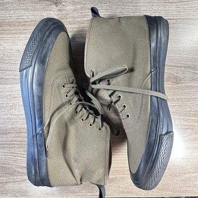 SeaVees Waterproof Canvas Boots Shoes Olive Green High Top Lace Up Mens Sz 16 SeaVees Waterproof Canvas Boots Shoes Olive Green High Top  main image 3