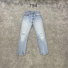 Vintage 80s Levi's 505 Actual 29x30 USA denim jeans Light Wash Distressed