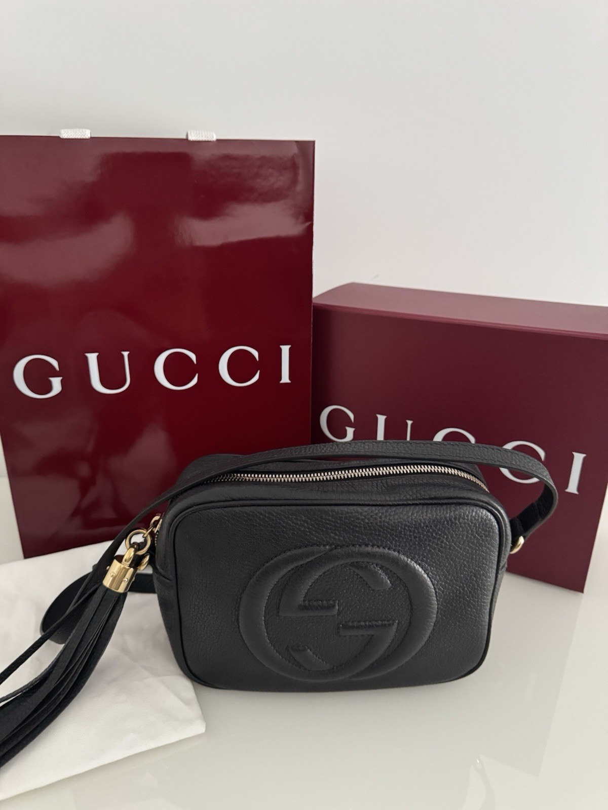 Gucci Soho Black Calf Leather Crossbody Bag
