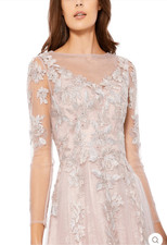 NWT Mac Duggal Purple Embroidered High Neck Cap Sleeve A Line Dress sz 10
