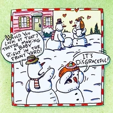 Funny Shoebox Christmas Card Hallmark Happy Holiday Adult Humor Silly Snowman