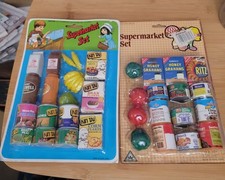 2 sets vtg 1960's 70s Supermarket Play Food Toys NIP Hong Kong
