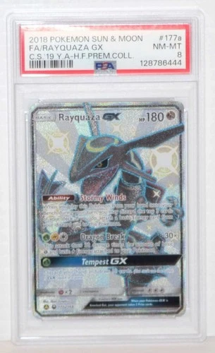 Pokemon Shiny Rayquaza GX 177a/168 Hidden Fates Premium Collection Promo PSA 8