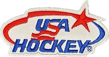 USA Hockey Logo Embroidery Heat Seal Patch 3  X1.6"