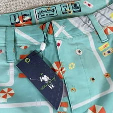 NWT William Murray Men’s 34 Fish Outta Water Hazard Hybrid 10” Golf Swim Shorts