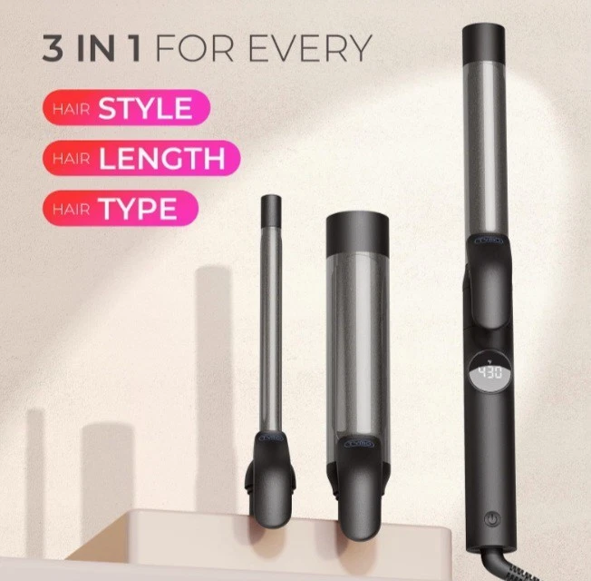TYMO Curling Iron Set - 3 in 1 Ceramic Hair Curler 1/2, 1, 1 1/2 Inch - Image 2 of 4