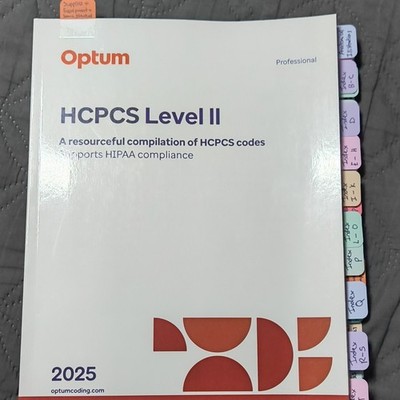 Optum HCPCS Level II 2025 Professional Tabbed Medical Coding Textbook