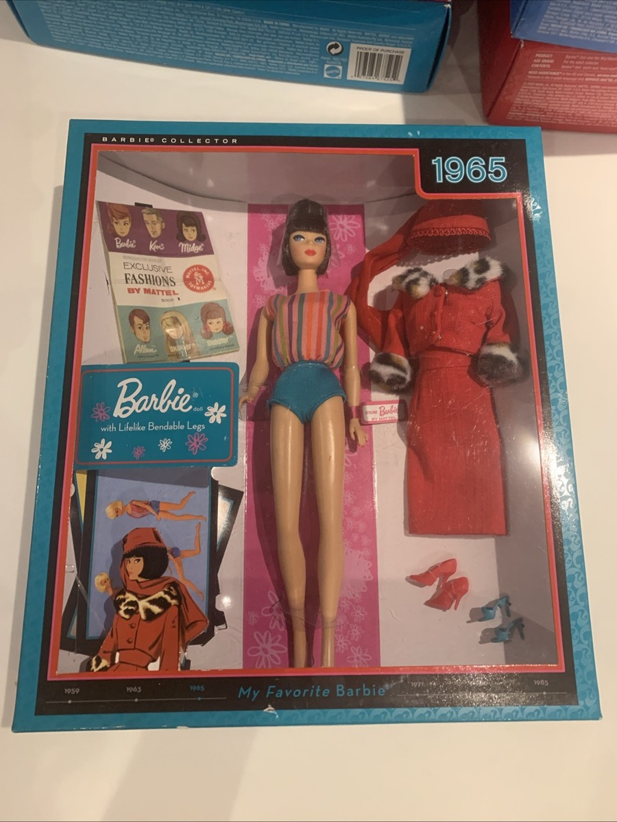 My Favorite Barbie 1965 Brunette Doll Lifelike Bendable Legs 2009 Mattel  T2147