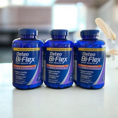 3 Packs of Osteo Bi-Flex Triple Strength + MSM+ D3 200 tablets Exp10/28